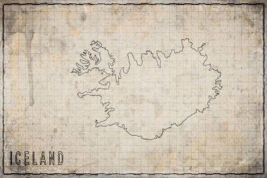 İzlanda 'nın Eski Kağıt Haritası, Tarihi Harita