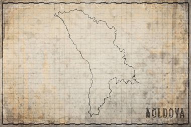 Moldova 'nın Eski Kağıt ve Tarihi Haritası
