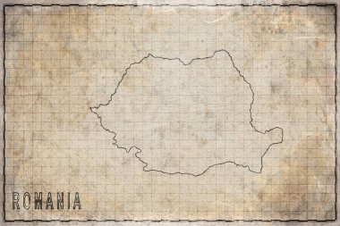 Romanya Antik Kağıt ve Tarihi Harita Haritası