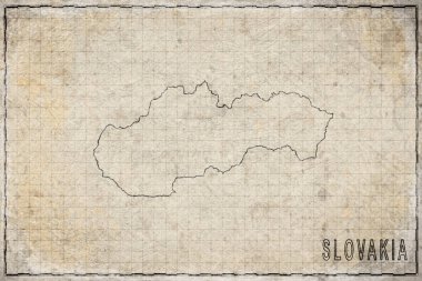 Slovakya 'nın Eski Kağıt Haritası, Tarihi Harita