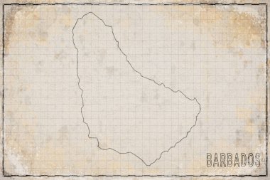 Barbados 'un Eski Kağıt Haritası, Tarihi Harita