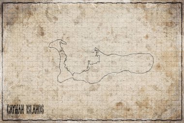 Cayman Adaları 'nın Tarihi Harita Tarihi Kağıt Üzerinde Antik Haritası