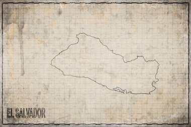 El Salvador 'un Antik Haritası Yaşlanmış Kağıt, Tarihi Harita