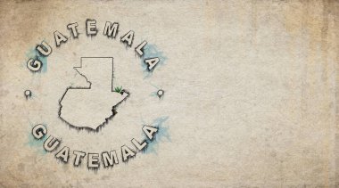 Eskimiş Kağıt üzerinde Guatemala Eski Ülke Damga Haritası