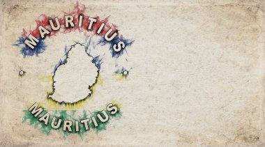 Mauritius Eski Ülke Pul Haritası Eskimiş Kağıt