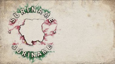 Eskimiş Kağıt üzerindeki Vintage Ülke Damga Haritası