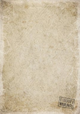 Singapur Ormanları Eskimiş Kağıt Üzerine Hükümet Belgesi