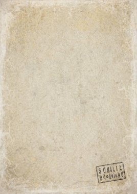 Somali Mogadishu Eskimiş Kağıt Üzerine Hükümet Belgesi