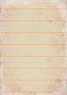 Eski El Yazısı Kağıdı 8 Satır Defter Kağıdı, Lekeli Retro Kağıt