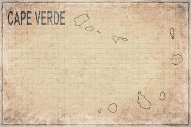 Yaşlanmış Kağıt, Tarihi Haritada Cape Verde Antik Haritası