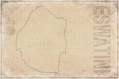 Eswatini 'nin Eski Kağıt Haritası, Tarihi Harita