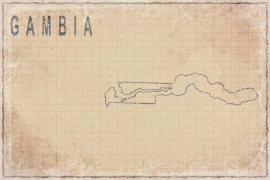 Gambiya 'nın Antik Kağıt Haritası, Tarihi Harita
