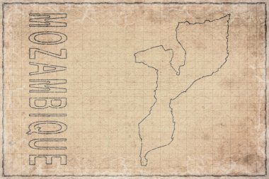 Mozambik 'in Antik Kağıt Haritası, Tarihi Harita