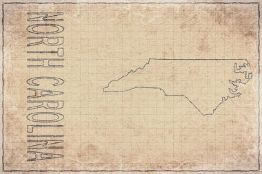 Kuzey Carolina 'nın Antika Haritası Tarihi Kağıt, Tarihi Harita