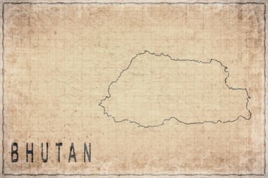 Bhutan 'ın Eski Kağıt Haritası, Tarihi Harita