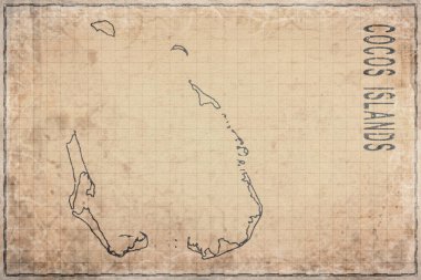 Cocos Adalarının Tarihi Haritası Yaşlanmış Kağıt, Tarihi Harita