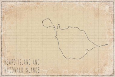 Duyulmuş Ada ve McDonald Adaları 'nın Tarihi Harita Tarihi Kağıt