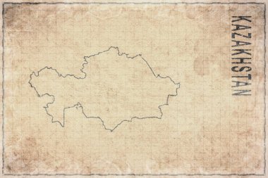 Kazakistan 'ın Eski Kağıt Haritası, Tarihi Harita