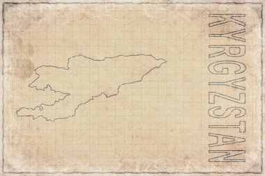 Kırgızistan 'ın Antik Kağıt Haritası, Tarihi Harita