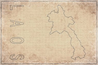 Tarihi Haritada Eski Laos Haritası