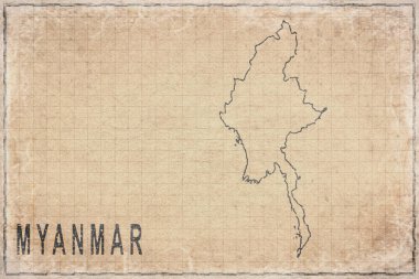 Myanmar 'ın Antik Kağıt Haritası, Tarihi Harita