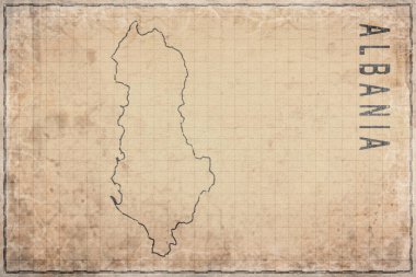 Arnavutluk 'un Eski Kağıt ve Tarihi Haritası Üzerine Antik Harita