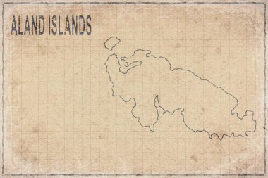 Eski Kağıt üzerinde Aland Adaları 'nın Antik Haritası, Tarihi Harita