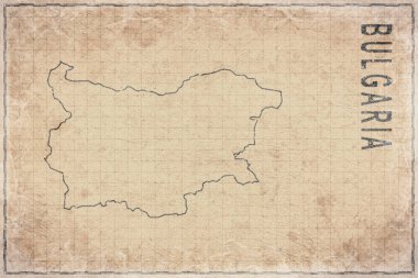 Bulgaristan 'ın Eski Kağıt ve Tarihi Haritası Üzerine Antik Haritası