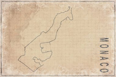 Monako 'nun Eski Kağıt Haritası, Tarihi Harita