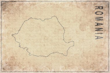 Romanya Antik Kağıt ve Tarihi Harita Haritası