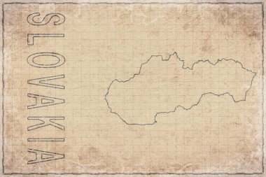 Slovakya 'nın Eski Kağıt Haritası, Tarihi Harita