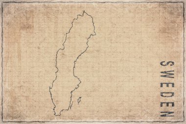 İsveç 'in Eski Kağıt Tarihi Haritası