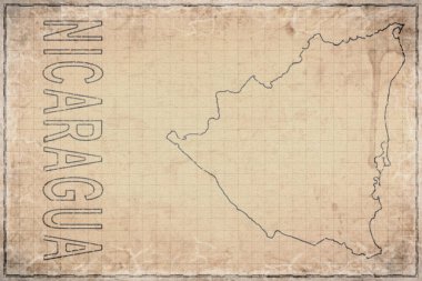 Nikaragua 'nın Antik Kağıt Haritası, Tarihi Harita