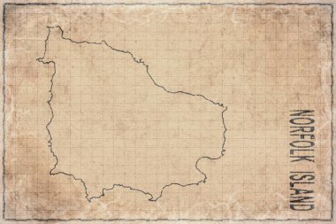 Norfolk Adasının Antik Haritası Yaşlanmış Kağıt, Tarihi Harita