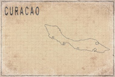 Antika Curacao Haritası Eski Kağıt, Tarihi Harita