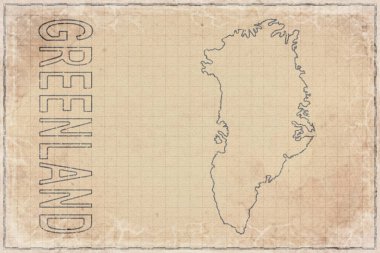 Grönland 'ın Eski Kağıt Haritası, Tarihi Harita