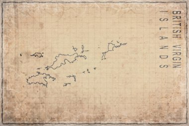 Virgin Adaları 'nın Antika Haritası İngiliz Tarihi Kağıt Haritası