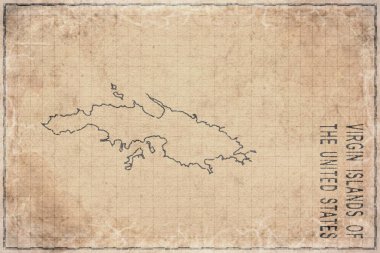 Virgin Adaları 'nın Antik Haritası ABD Tarihi Kağıt, Tarihi Harita Üzerine