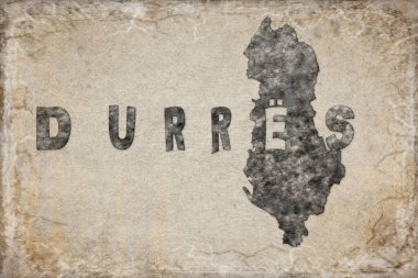 Arnavutluk Beyaz Harita ve Harf Tasarımı Durres