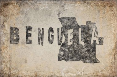 Angola Benguela Haritası ve Beyaz Harf Tasarımı