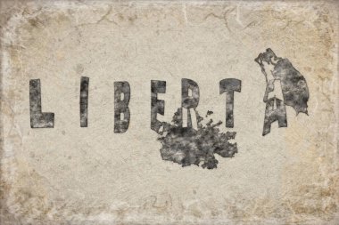 Antigua ve Barbuda Liberta Haritası ve Beyaz Harf Tasarımı