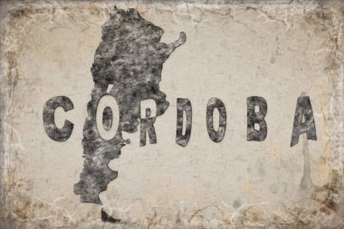Arjantin Cordoba Haritası ve Beyaz Harf Tasarımı