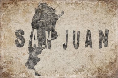 Arjantin San Juan Haritası ve Beyaz Harf Tasarımı