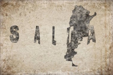 Arjantin Salta Haritası ve Beyaz Harf Tasarımı