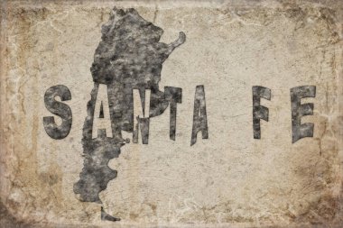 Arjantin Santa Fe Haritası ve Beyaz Harf Tasarımı