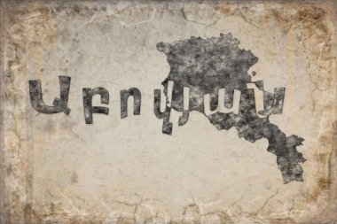 Ermenistan Abovyan Haritası ve Beyaz Harf Tasarımı