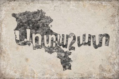 Ermenistan Artashat Haritası ve Beyaz Harf Tasarımı