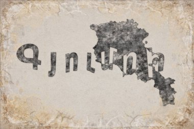 Ermenistan Gyumri Haritası ve Beyaz Harf Tasarımı