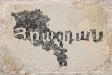 Ermenistan Hrazdan Haritası ve Beyaz Harf Tasarımı