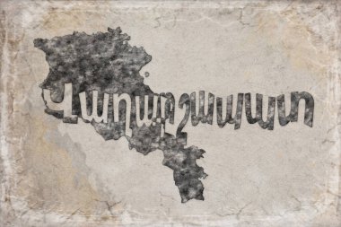 Ermenistan Vagharshapat Haritası ve Beyaz Harf Tasarımı